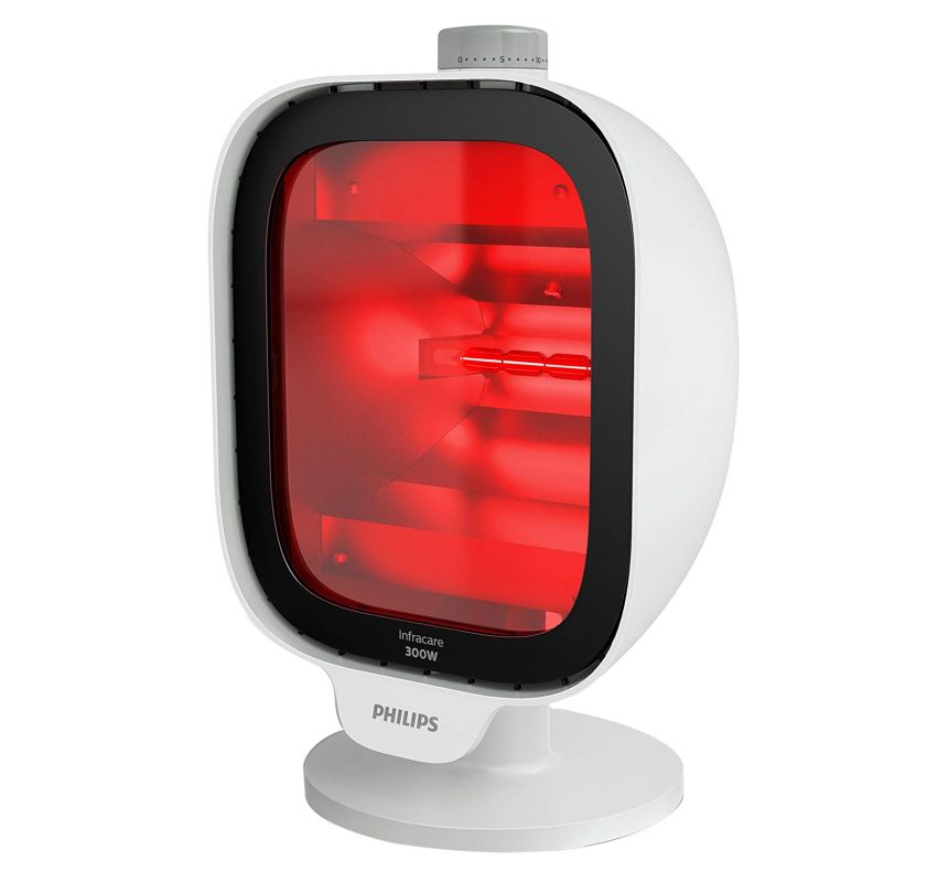 Lampada a infrarossi per terapia del calore PHILIPS InfraCare PR3120/00 da 300W ad azione profonda, con timer e area di trattamento di 30 x 40 cm